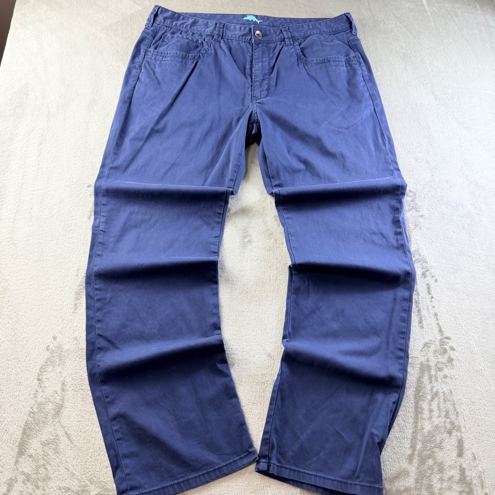 Tommy Bahama Boracay Flat Front Chino Pants Navy Blue Men's 38x32